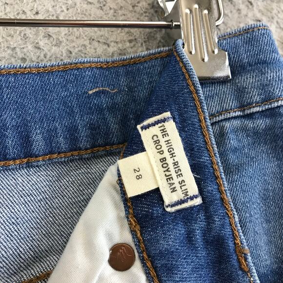 Madewell The High-Rise Slim BoyJean in Medium Wash Size 28 Casual - Picture 3 of 10